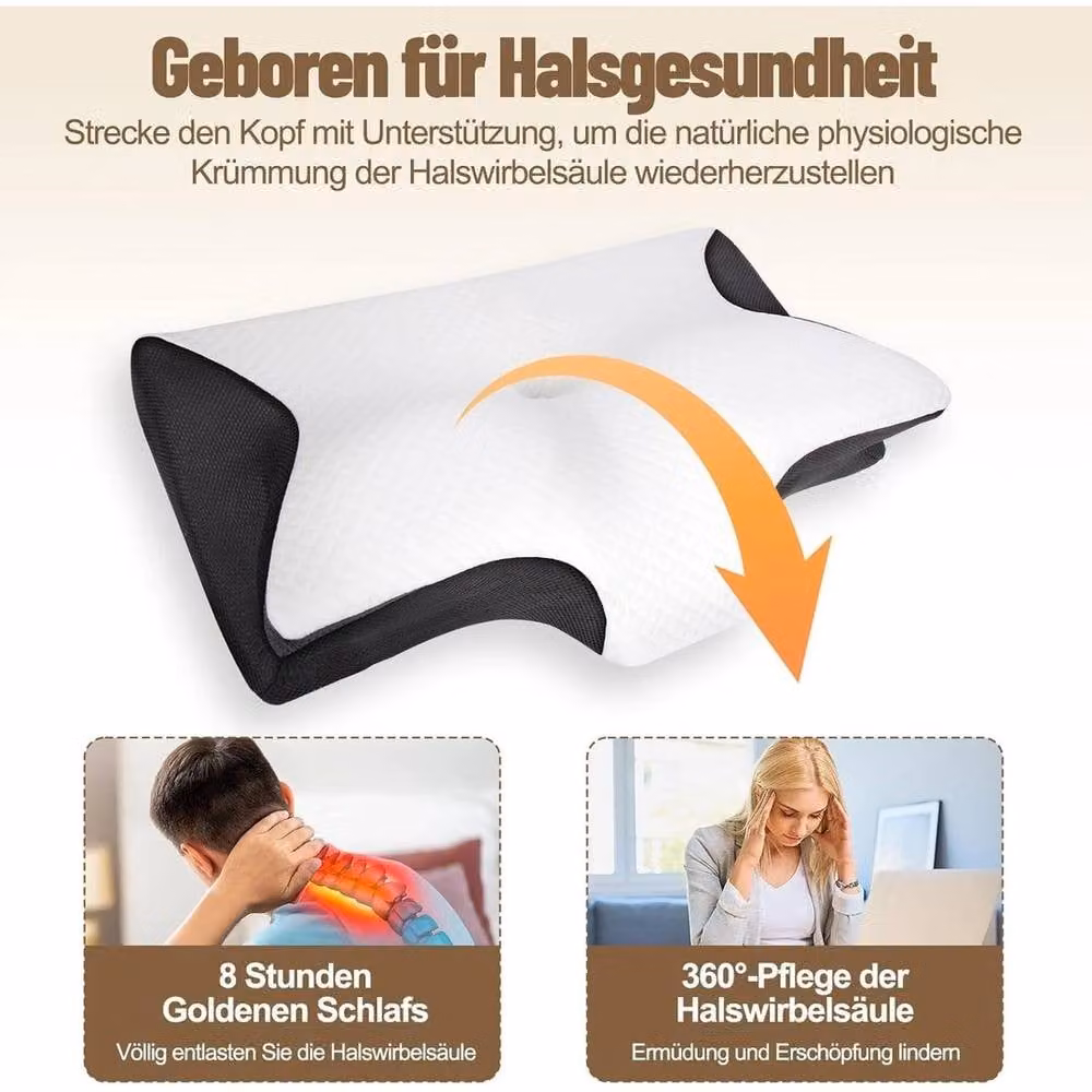 KORVIXA Cooling Memory Foam Orthopedic Pillow for Adults in White – 4