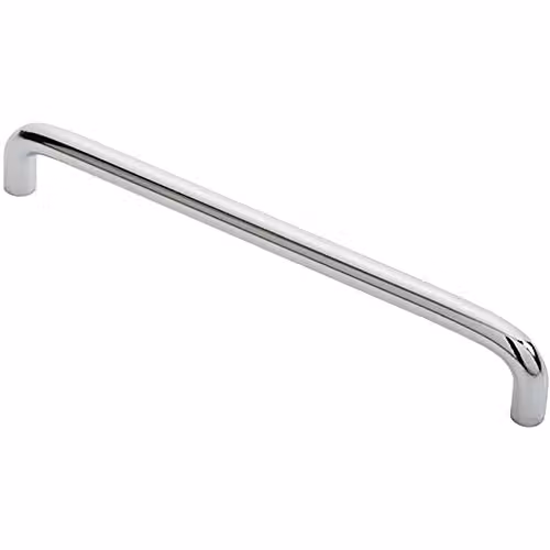 Loops Round D-Bar Cabinet Pull Handle, Chrome, 202 x 10 mm, 192 mm Fixing Centres