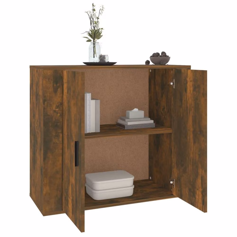 Berkfield Home Smoked Oak Sideboard in Brown, W/D/H: 80 x 33 x 70 cm – 4