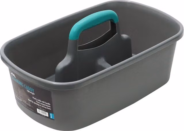 JVL Grey Plastic Car Cleaning Caddy with Handles