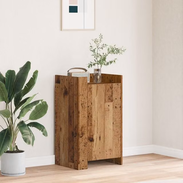 Berkfield Home Rustic Old Wood Sideboard in Brown, W/D/H: 45 x 35 x 75 cm