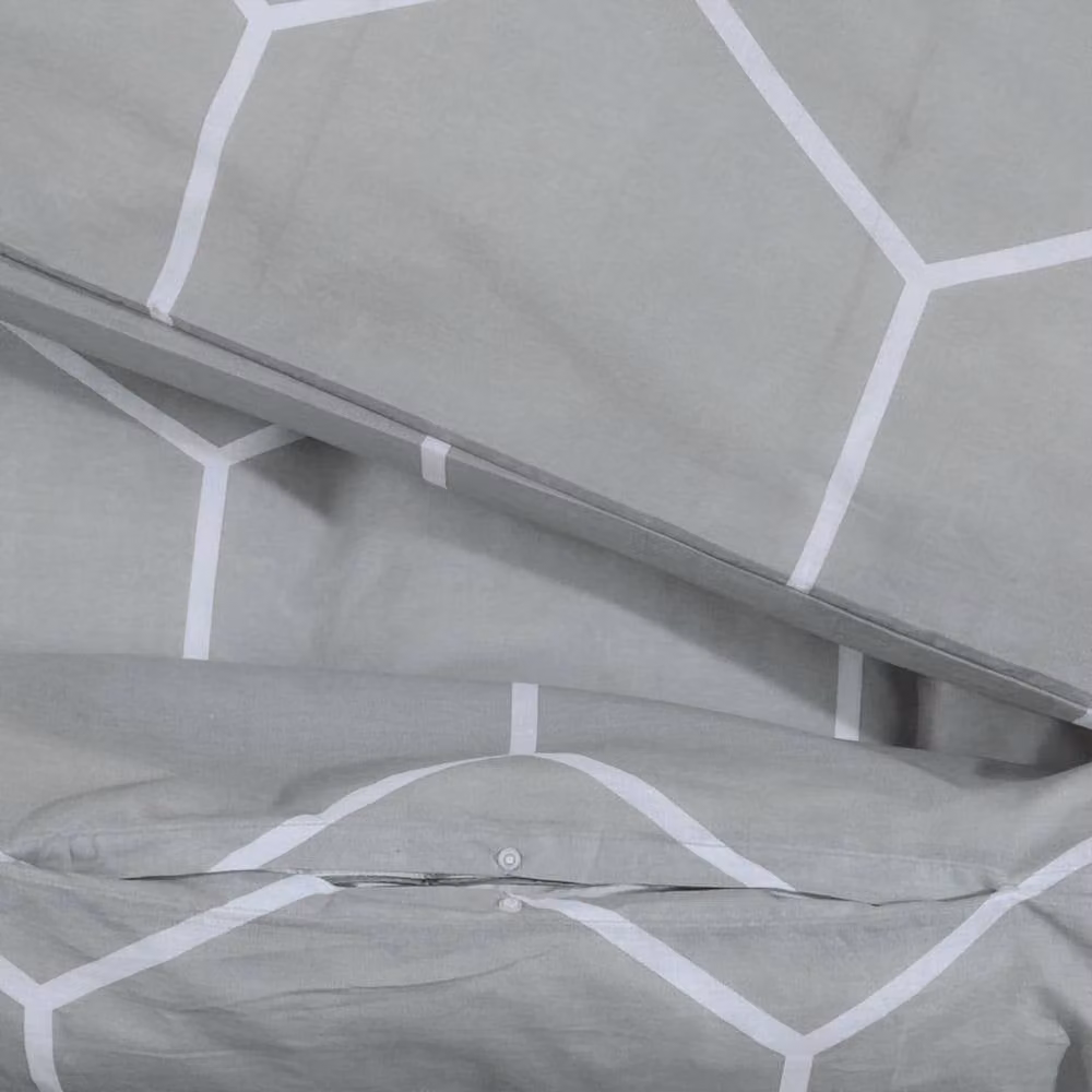 Berkfield Home Elegant Grey Cotton Duvet Cover and Pillowcase Set, W/D/H: 200 x 200 cm – 3