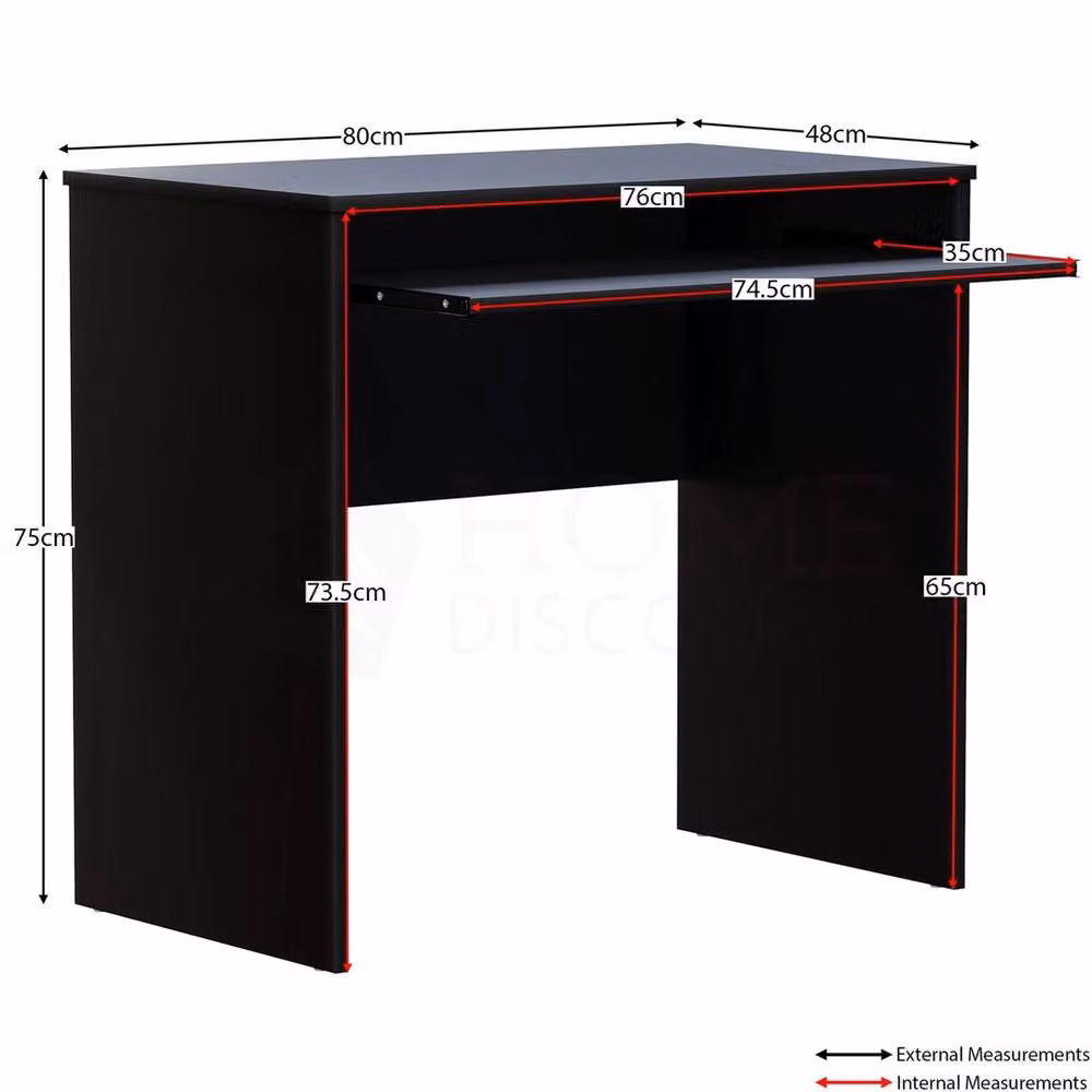 SPETLEK Black Compact Computer Desk for Home Office and Study, W/D/H: 75 x 80 x 0.6 m2 – 2