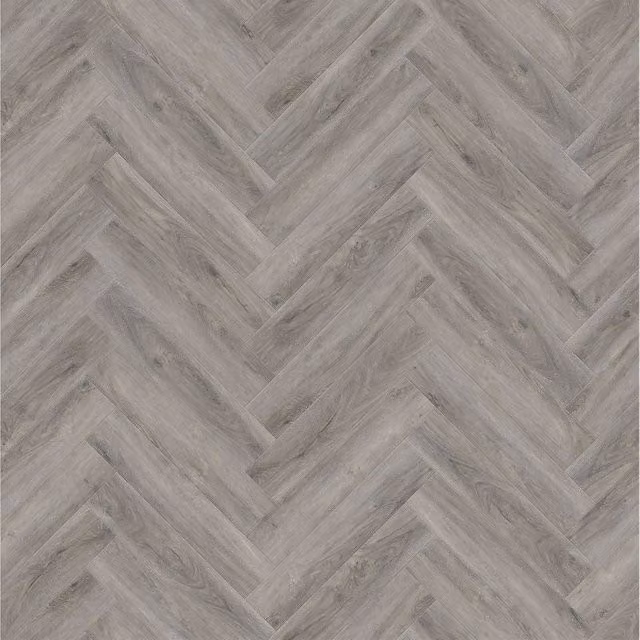 Guardian Click Wood Look Vinyl Flooring Tiles in Grey Herringbone, Pack of 20