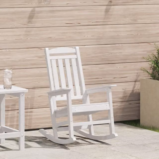 Berkfield Home Garden White Rocking Chair W/D/H: 70 x 92 x 108 cm