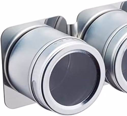 MasterClass Wall Mounted Magnetic Spice Rack in Silver Metal, W/D/H: 12.0 x 7.0 x 16.0 cm – 4