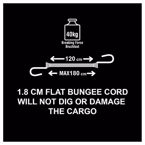 Master Lock Flat Bungee Cord with Double Reverse Hooks, Blue, 120 cm – 2