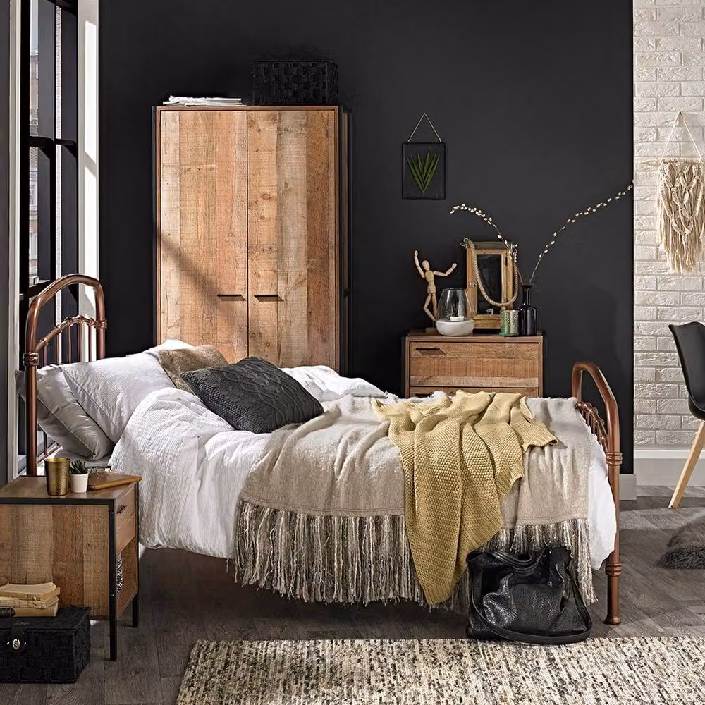 Lemon Pavilion Furniture Halston Double Metal Bed Frame in Bronze Brown, W/D/H: 146 x 200 x 113 cm – 4