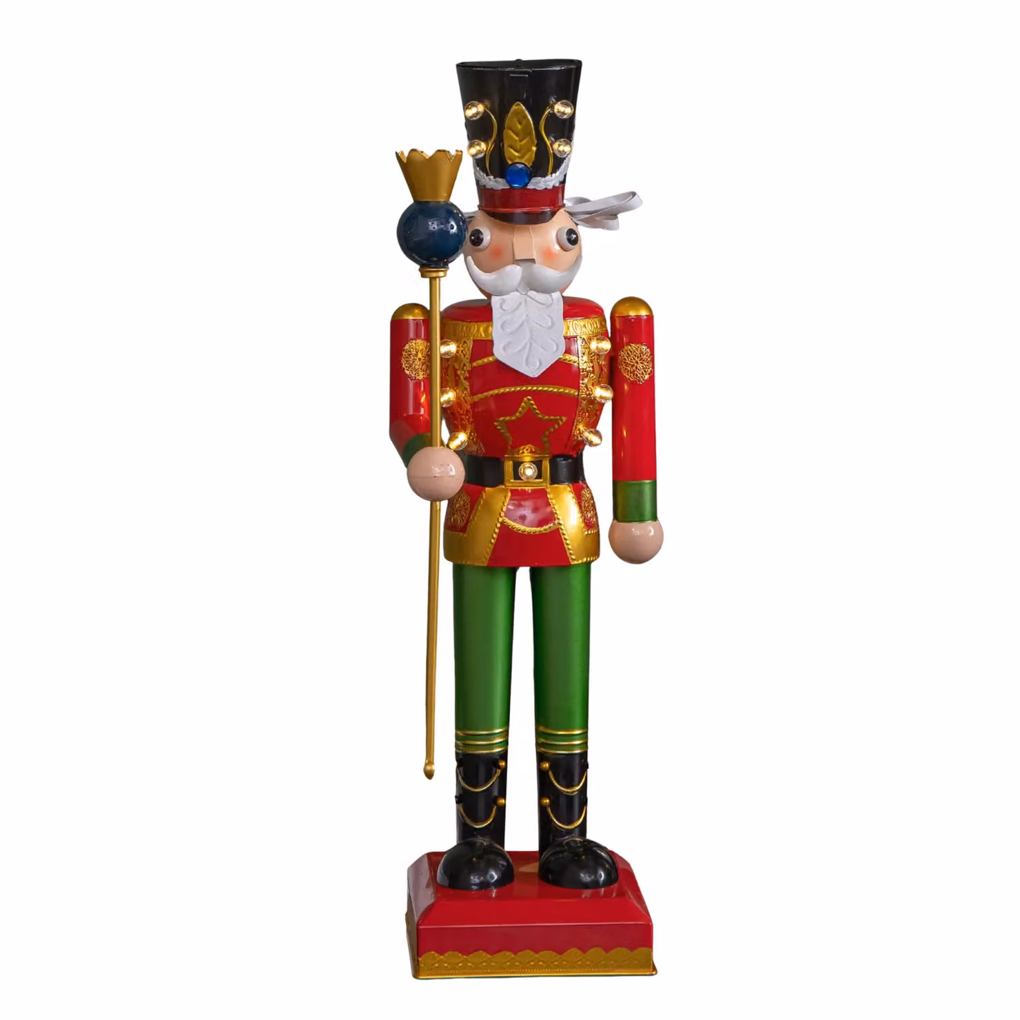 Samuel Alexander Classic Wooden Nutcracker Soldier Christmas Decoration with LEDs, Height: 80 cm – 2