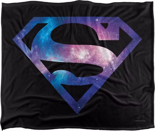 Warner Brothers Superman Logo Silky Touch Super Soft Throw Blanket, White, W: 152 cm, D: 127 cm