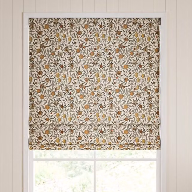 William Morris Fruit Made To Measure Roman Blind in Multicolour Floral Flax