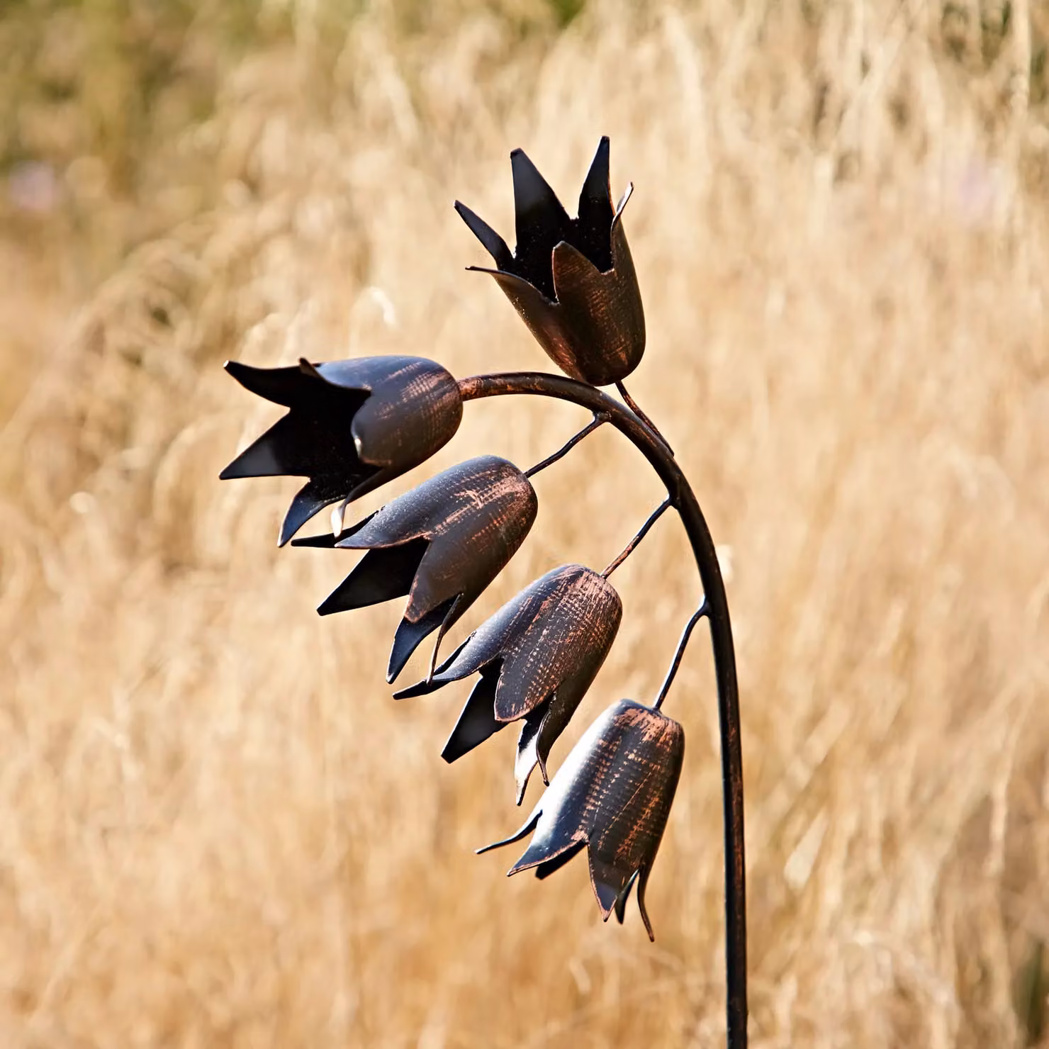 Paper High Metal Bluebell Garden Stake in Bronze, Black or Copper – 2