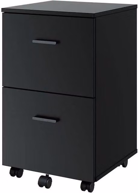 KORVIXA Black 2 Drawer Mobile File Cabinet Rolling Organizer