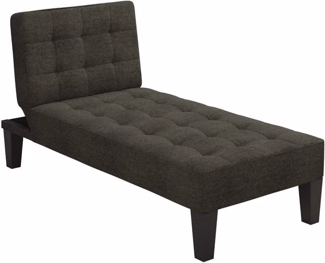 Dorel Home Adalynn Chaise Lounger in Grey Linen