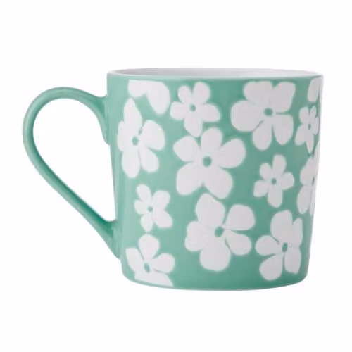 Mikasa Blue and Green Floral Stoneware Mug, 360ml – 1