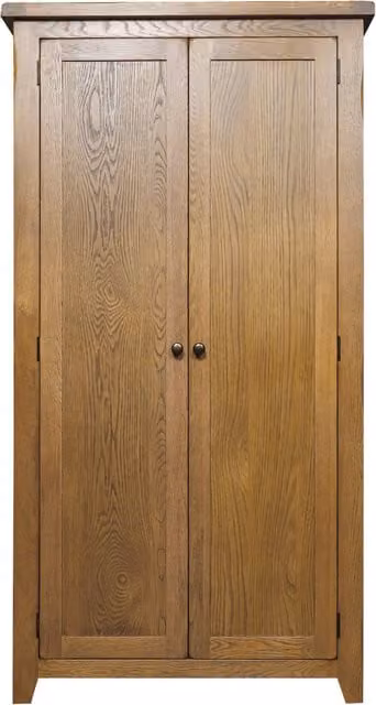 Elm Home And Garden Rustic Oak 2 Door All Hanging Wardrobe in Brown