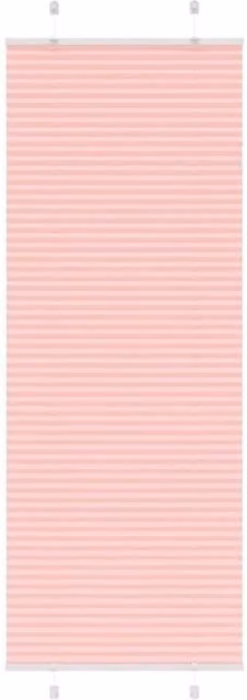 Berkfield Home Single Pleat Fabric Blind in Pink, W: 70 cm, H: 200 cm