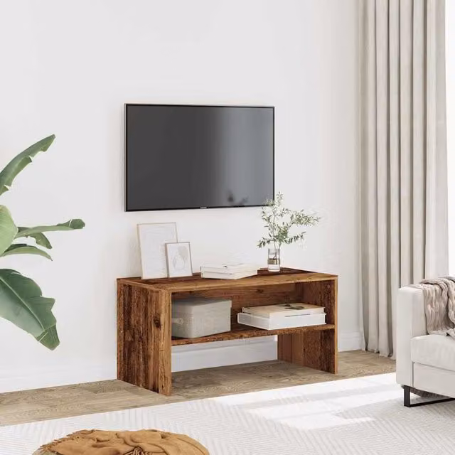 Berkfield Home Rustic Old Wood TV Cabinet in Brown, W/D/H: 80 x 40 x 40 cm