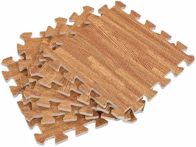 PAWNORA 20 Pack Brown EVA Interlocking Floor Mat Tiles, W/D/H: 30 x 30 x 1.3 cm