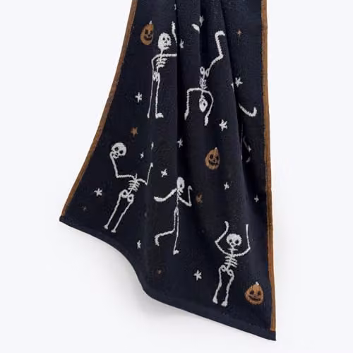 Odyssey Collection Pack of 2 Halloween Hand Towels, Skeletons, Black, W: 50 cm x H: 80 cm – 5