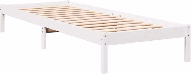 Berkfield Home Extra Long Decorative Bed Frame in White Solid Pine Wood, W: 100 cm x L: 210 cm – 1