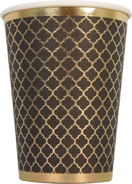 Peacock Supplies Moroccan Ebony Party Cups in Black