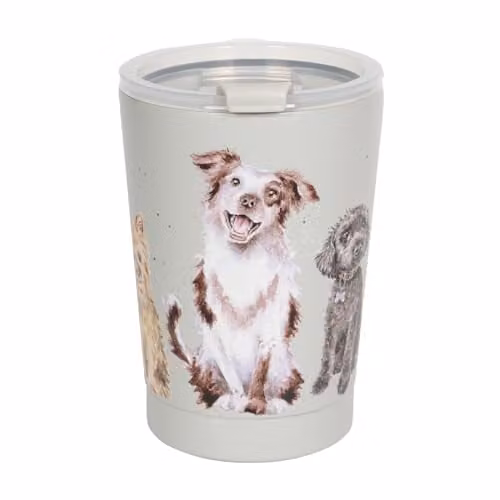 Wrendale Designs A Dog's Life Stainless Steel Thermal Travel Coffee Cup with Lid, Multicolour, 320ml – 1