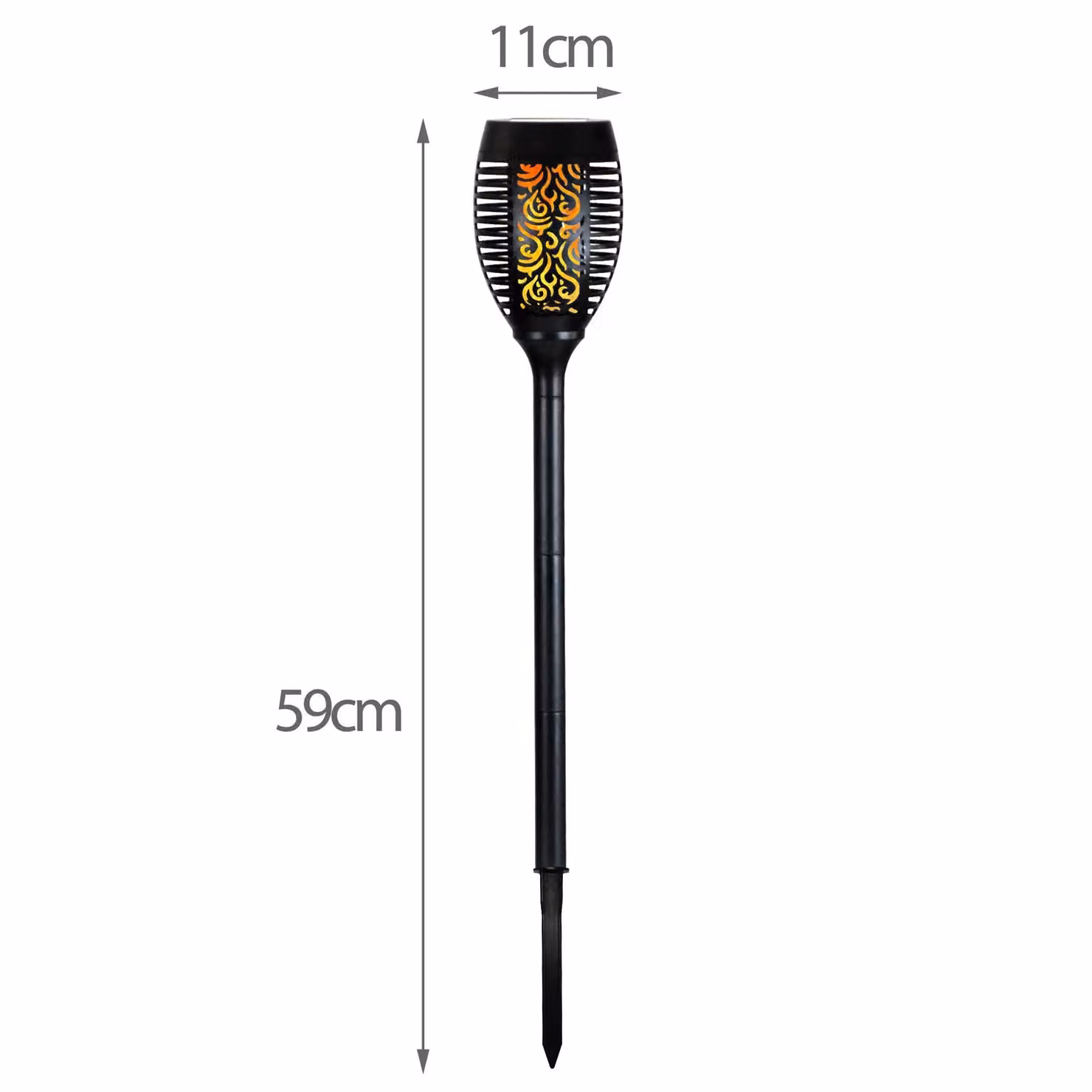 Simpa Solar Dancing Flame Post Lights, Set of 2, Black – 3