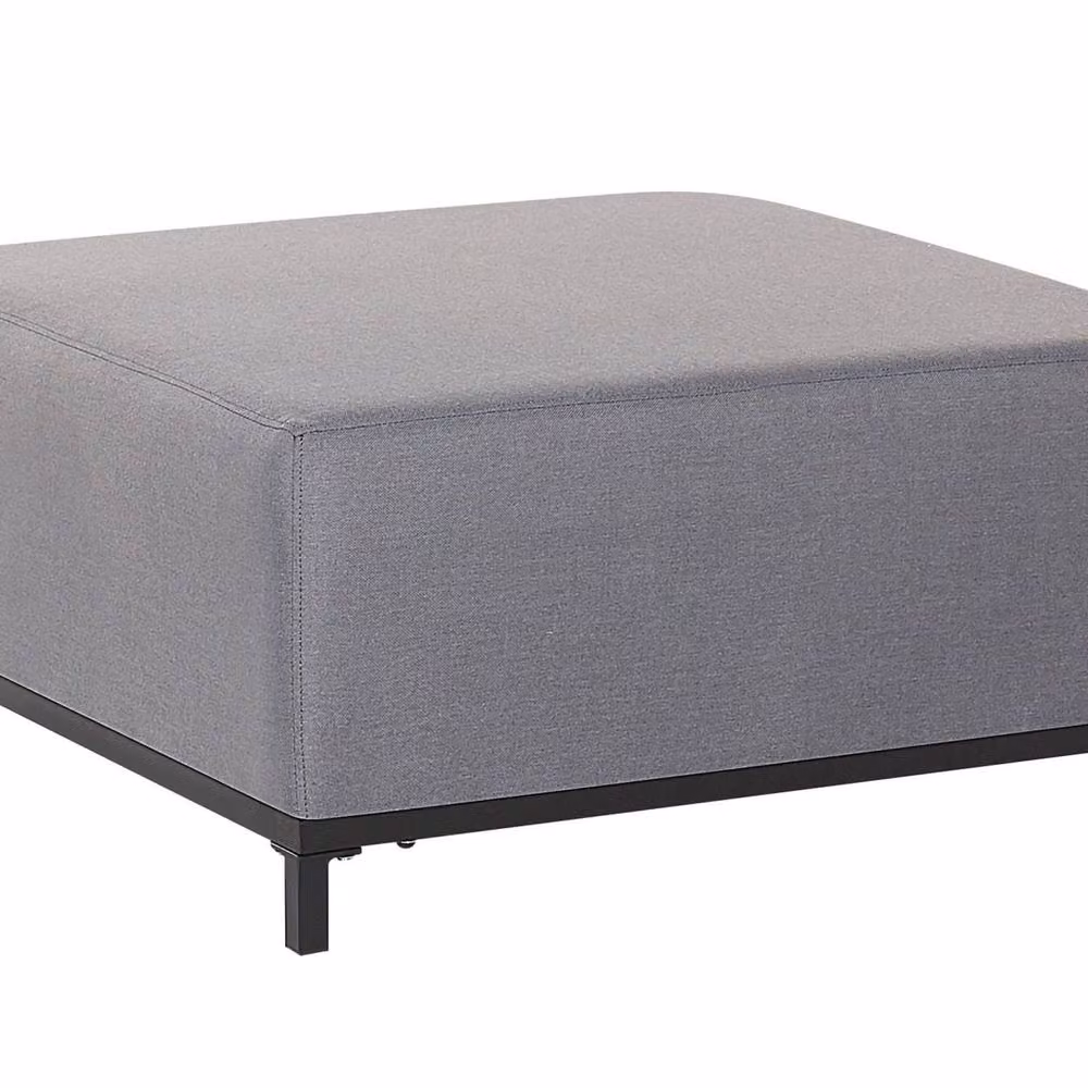 Wyld and Coco Grey Water-Resistant Ottoman with Black Aluminium Legs – 2