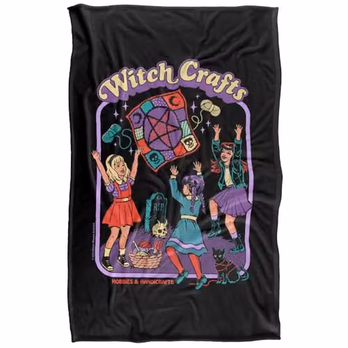 Steven Rhodes Witch Crafts Multicolour Super Soft Fleece Throw Blanket W/D/H: 91 x 147 cm – 6
