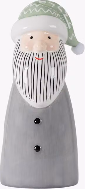 Perch & Parrow Scandi Santa Ceramic Tabletop Christmas Decoration in Grey Large