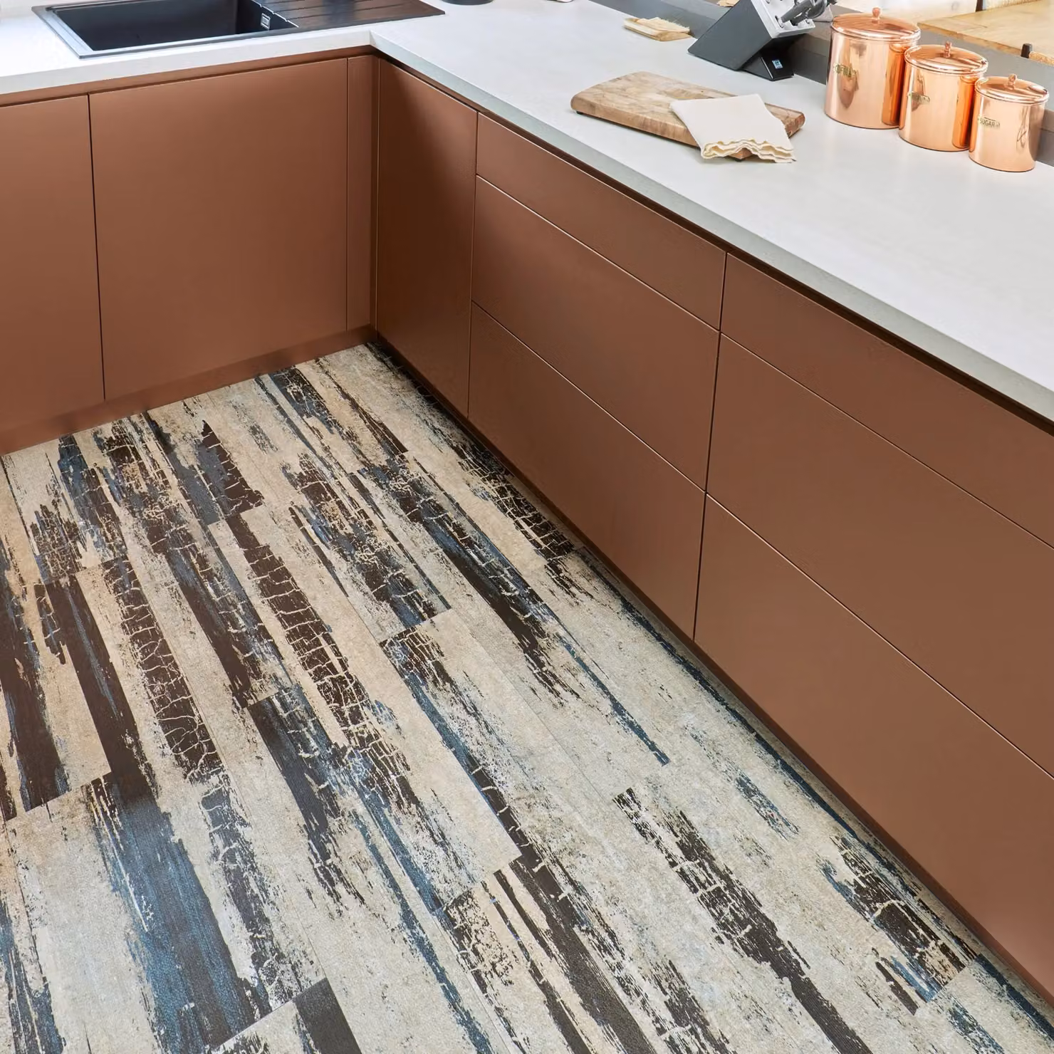 Novecrafto Self Adhesive Wood Look Vinyl Floor Planks, 36 Pack, Grey, W/D/H: 91.4 x 15.2 x 15.2 cm – 3