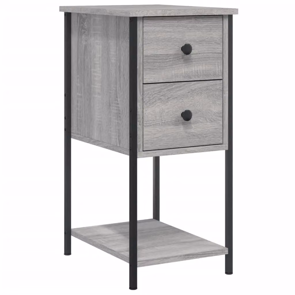 Berkfield Home Set of 2 Grey Sonoma Bedside Cabinets, W/D/H: 32 x 42 x 70 cm – 2