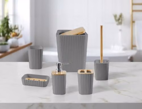 Gaveno Cavailia 12-Piece Bathroom Accessories Set in Anthracite and Grey – 1