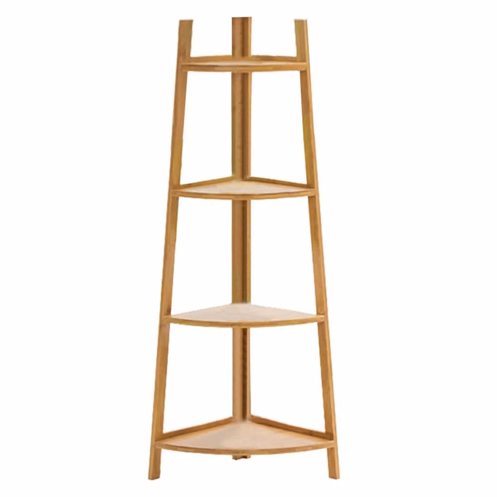 Garden Sanctuary 4-Tier Modern Freestanding Ladder Shelf for Garden Plant Display in Brown – 2