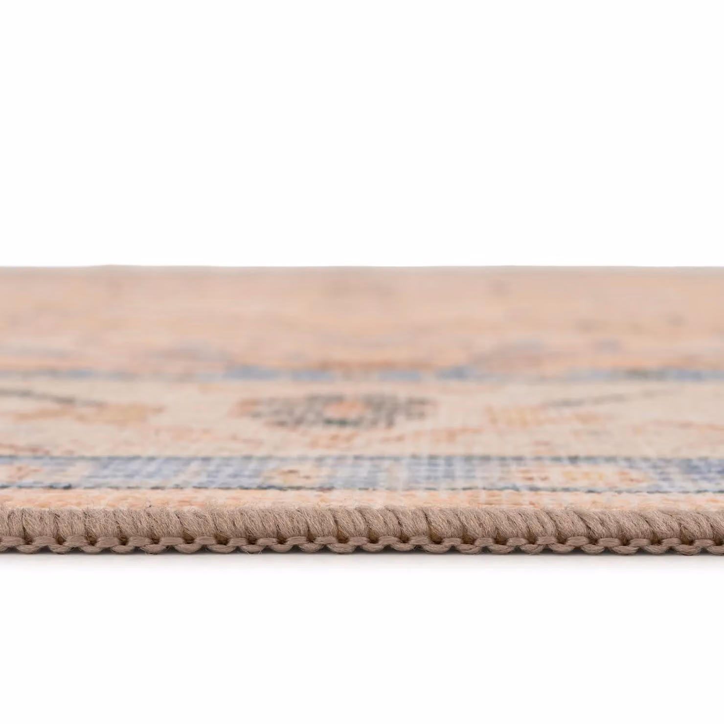 Kukoon Peach Distressed Vintage Living Room Area Rug, Washable and Liquid Repellent, W: 80 cm, L: 300 cm – 2