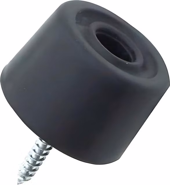 Dzina Black Rubber Door and Wall Protectors, 30mm