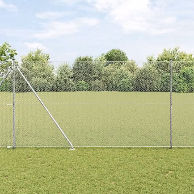 Berkfield Home Silver Galvanised Steel Hexagon Fence, H: 160 cm x L: 50 m – 1