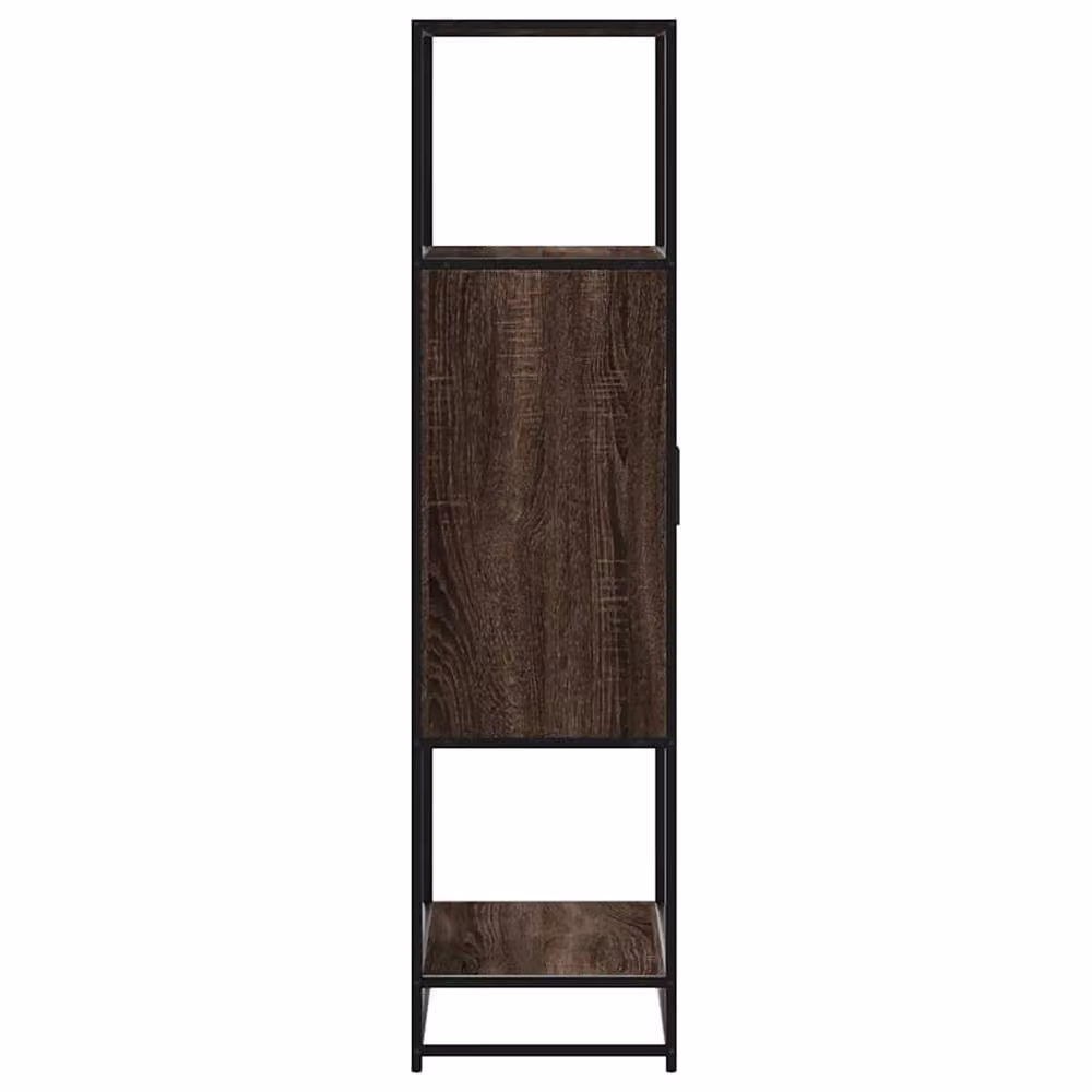 Berkfield Home Brown Oak Highboard with Hinged Doors and Open Shelf, W/D/H: 68 x 35 x 139 cm – 3