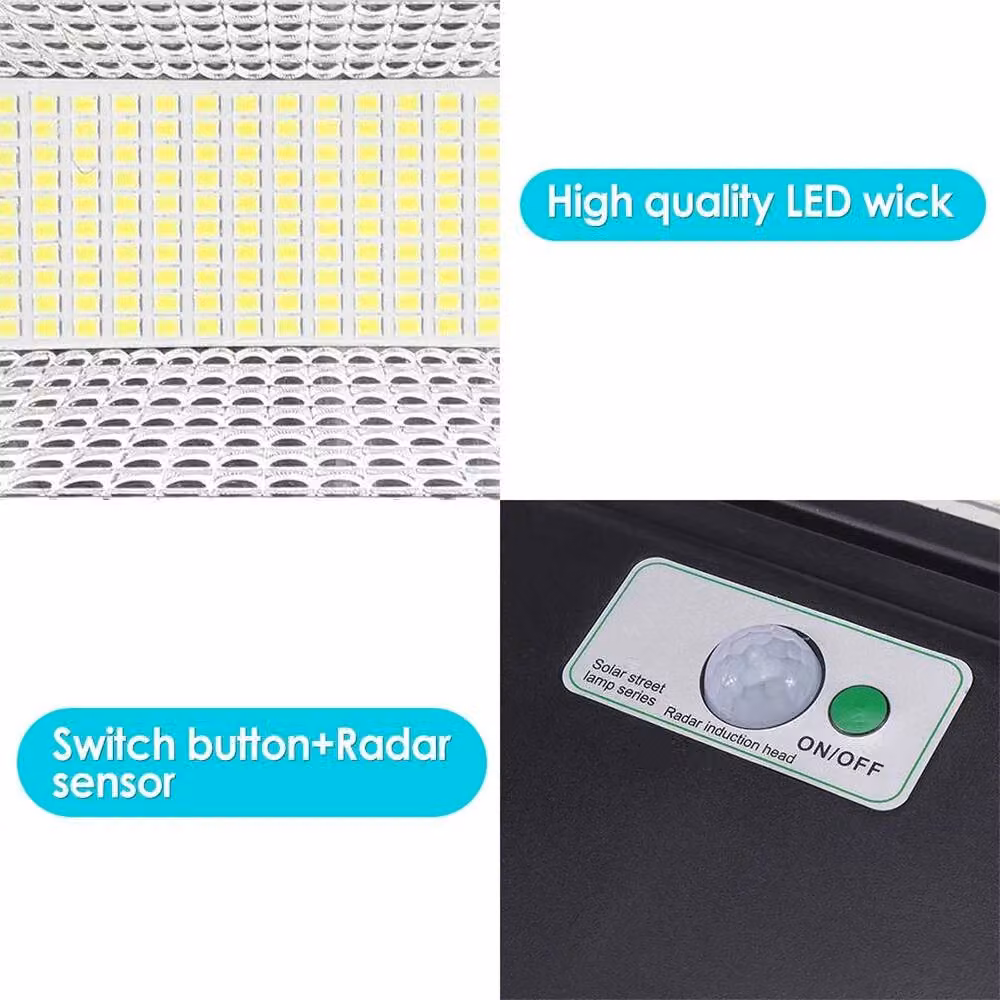 FLAVORA Commercial Solar LED Wall Lights with Motion Sensor and Remote Control in Black – 3
