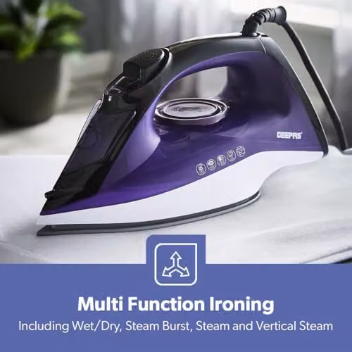GEEPAS 2400W Steam Iron with Anti-Calc Function in Purple – 3