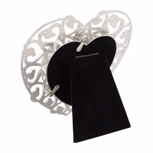 Happy Homewares Silver Heart Themed Metal Picture Frame with Diamante Crystals, W/H: 12.7 x 12.7 cm – 2
