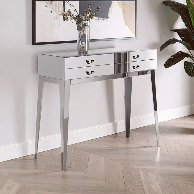 Orsina Allure Lure 4 Drawer Console Table in Silver – 1