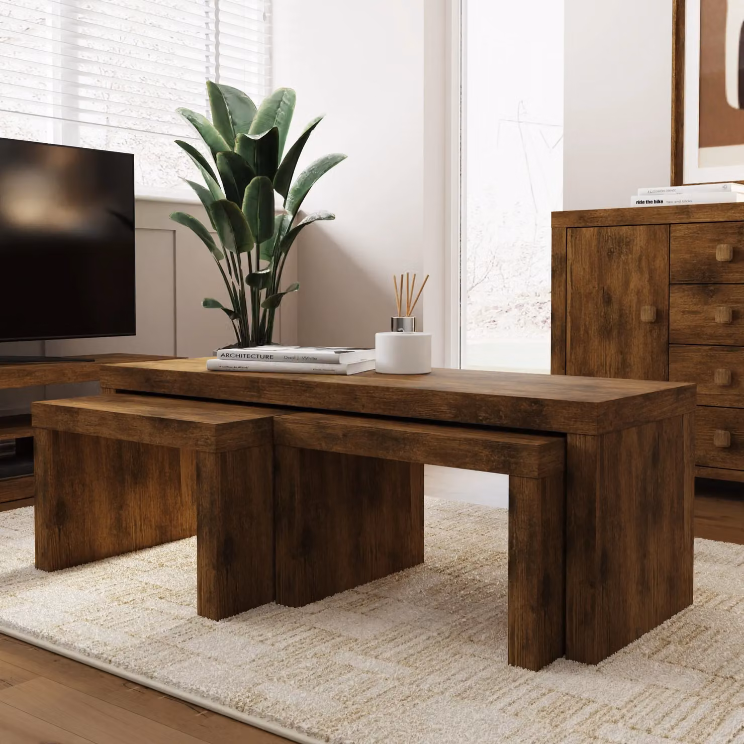 GFW Jakarta Mango Wood Long John Nest of Tables in Brown – 3