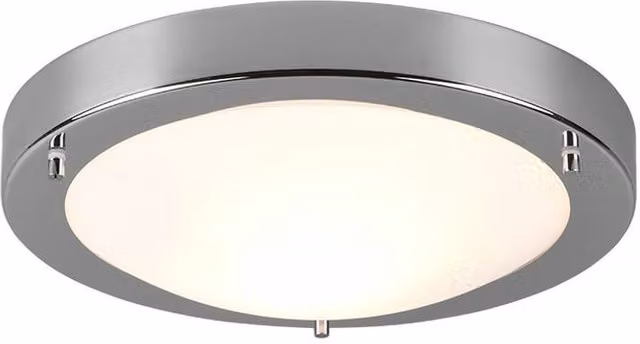 Netlighting Condus Modern Round Bathroom Ceiling Light in Grey and Chrome, IP44 – 1