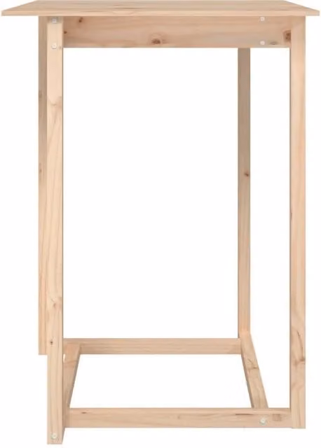 Berkfield Home Beautiful Bar Table in Beige Solid Pine, W/D/H: 80 x 80 x 110 cm