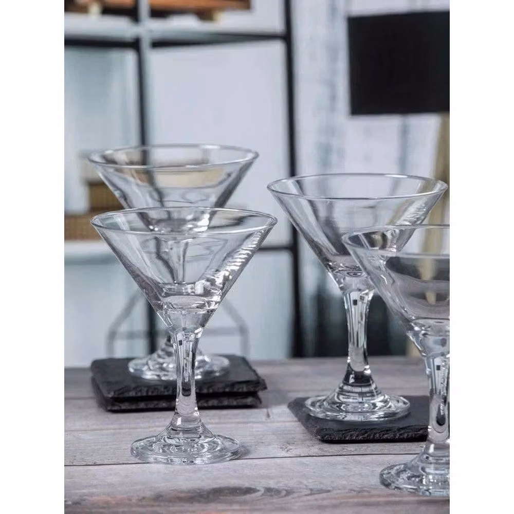 VOGREX Set of 6 Transparent Crystal Glass Misket Martini Cocktail Glasses – 4