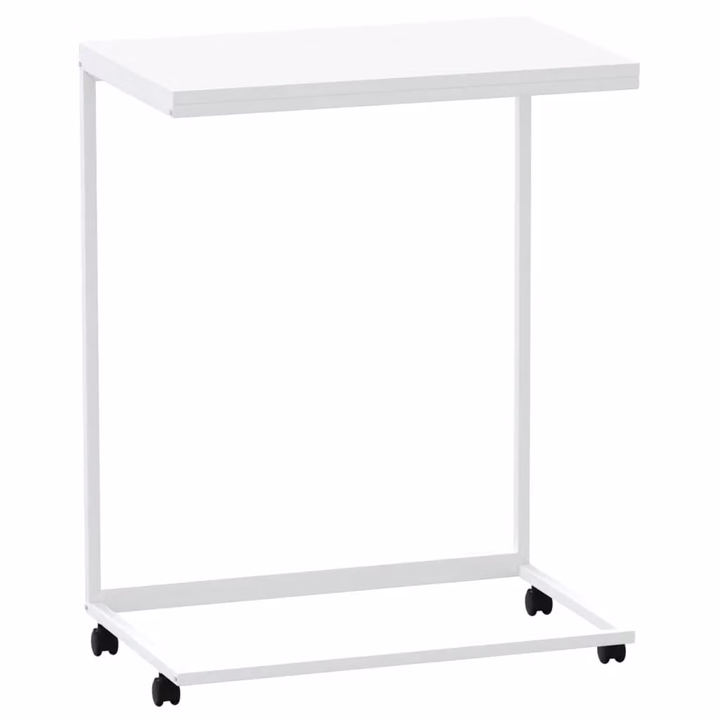 Berkfield Home White Side Table with Castors, W/D/H: 55 x 35 x 70 cm – 2
