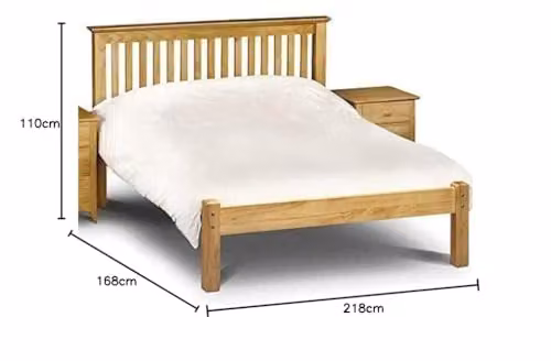Julian Bowen Barcelona Low Footend Bed Frame in Pine, W/D/H: 160 x 200 x 110 cm – 2