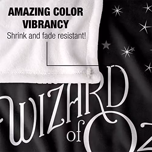 LOGOVISION The Wizard of Oz Black White and Red Ruby Slippers Super Soft Fleece Throw Blanket W/D/H: 152 x 127 x 1 cm – 3